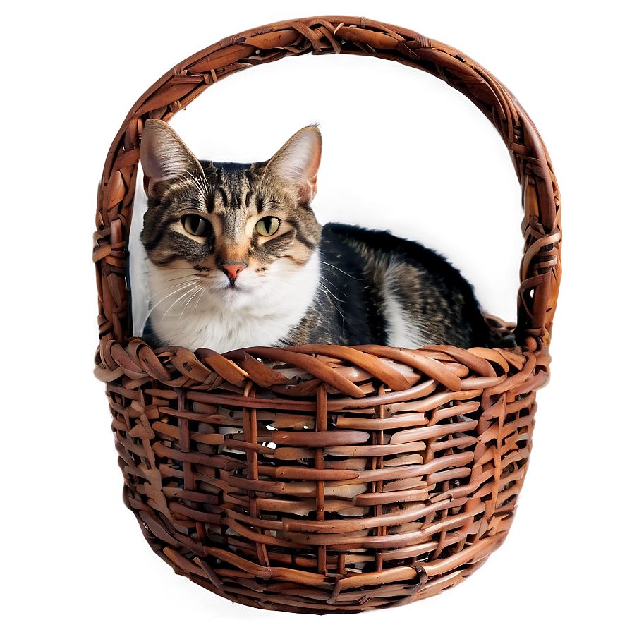 Cat In Basket Cozy Png B