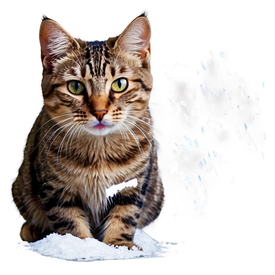 Cat In Snow Winter Png A