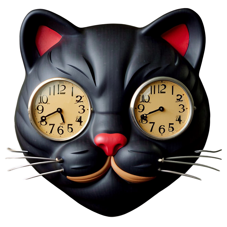 Cat Shaped Clock Png Dvt43