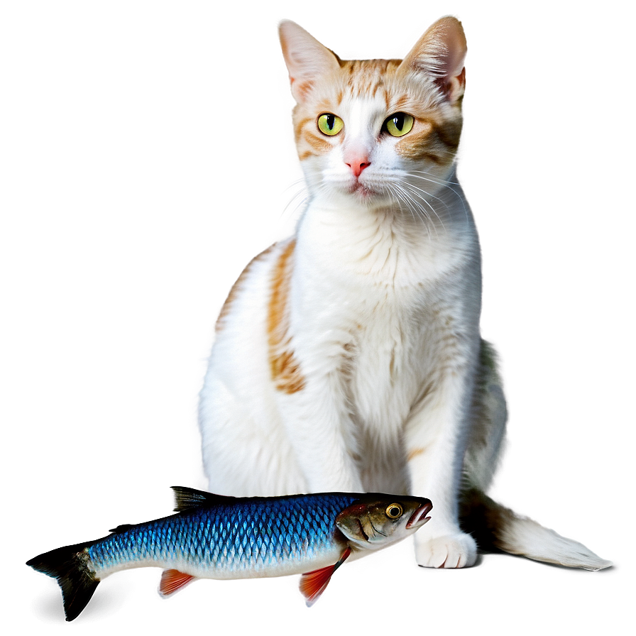 Cat With Fish Png Omd64