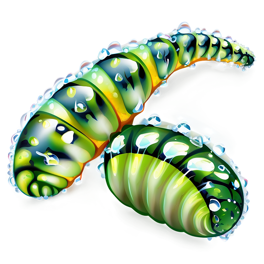 Caterpillar In Dewdrops Png 05232024