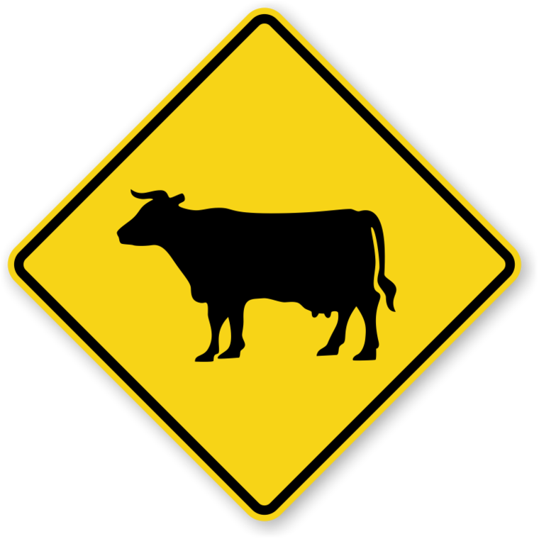 Cattle Crossing Sign