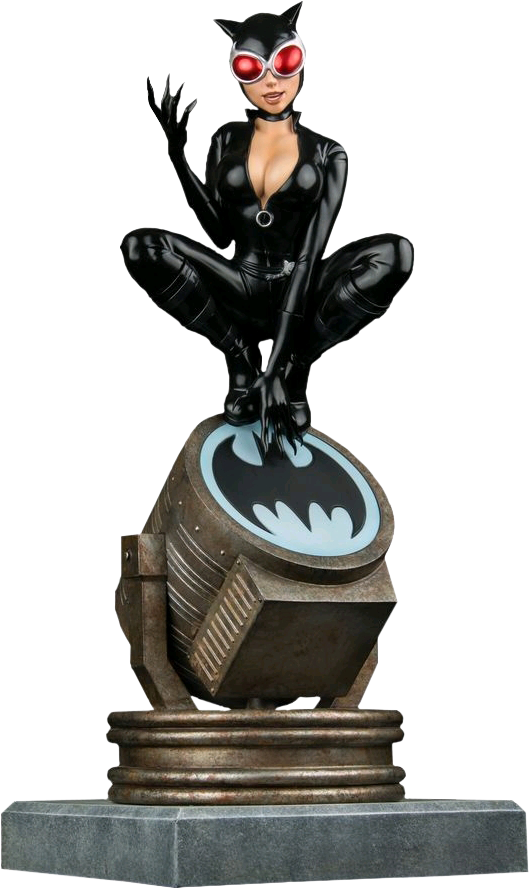 Catwoman Statueon Bat Signal