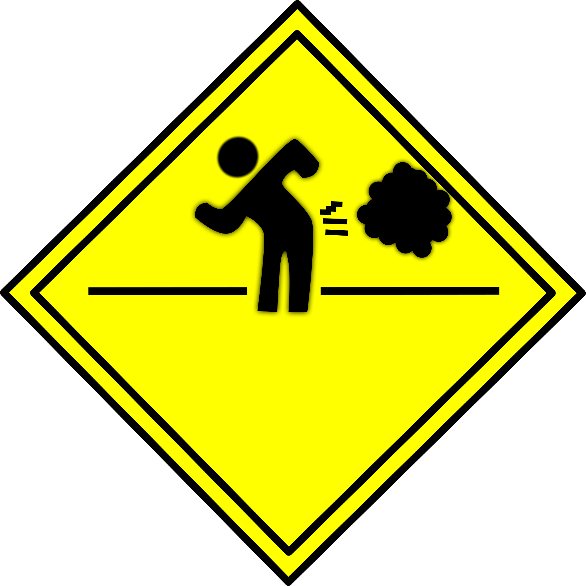 Caution Fart Zone Sign