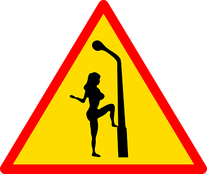 Caution Silhouette Dancing Sign