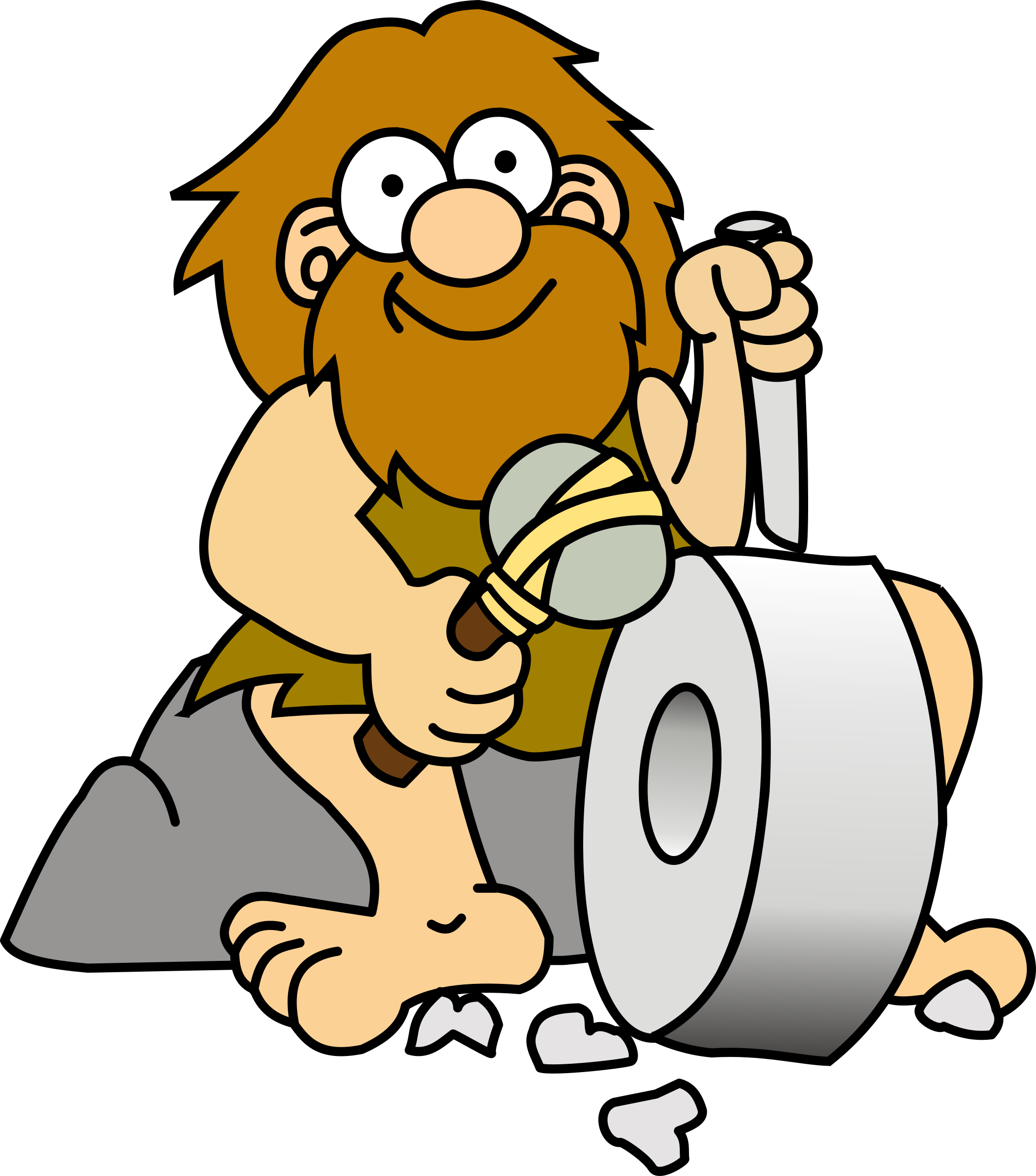 Caveman Discovering Toilet Paper