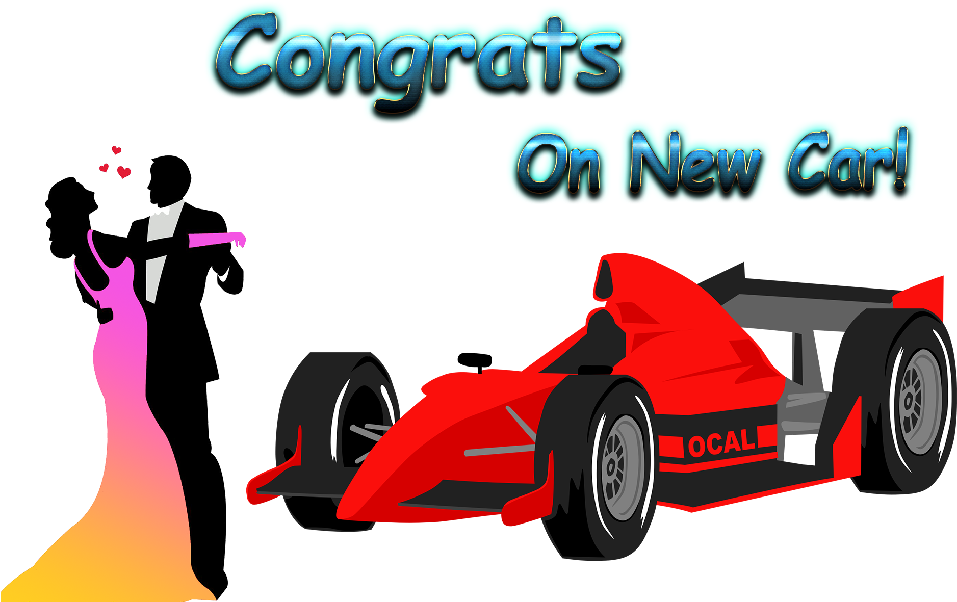 Celebratory Race Car Congratulations