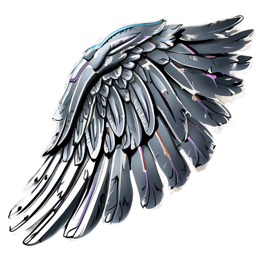 Celestial White Wings Outline Png 06262024