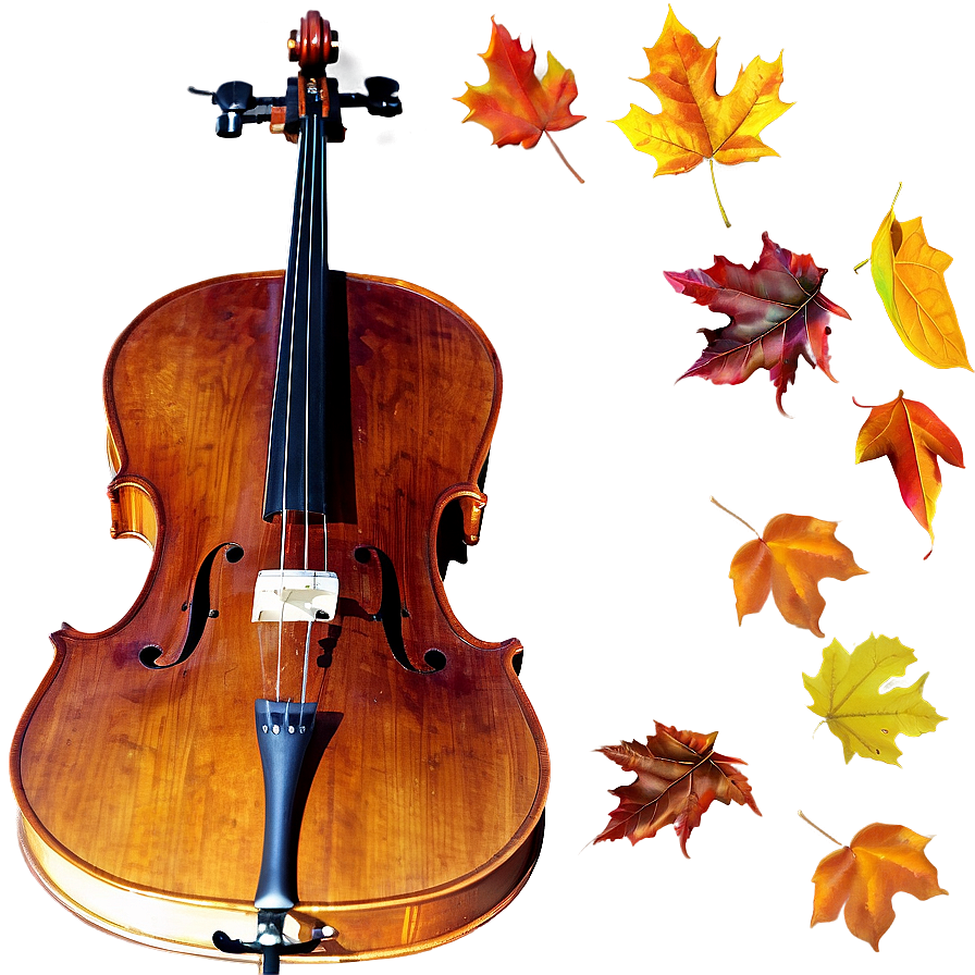 Cello And Autumn Leaves Png 05242024