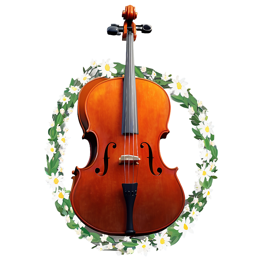 Cello With A Floral Wreath Png 57