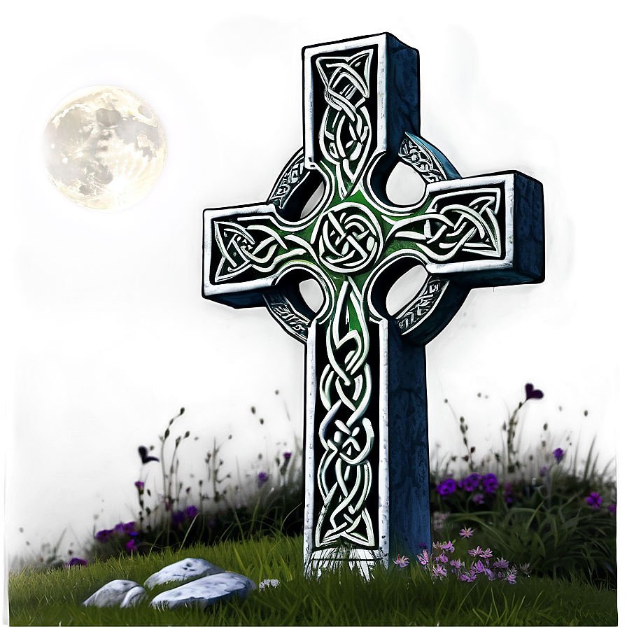 Celtic Cross In Moonlight Png Xsy19