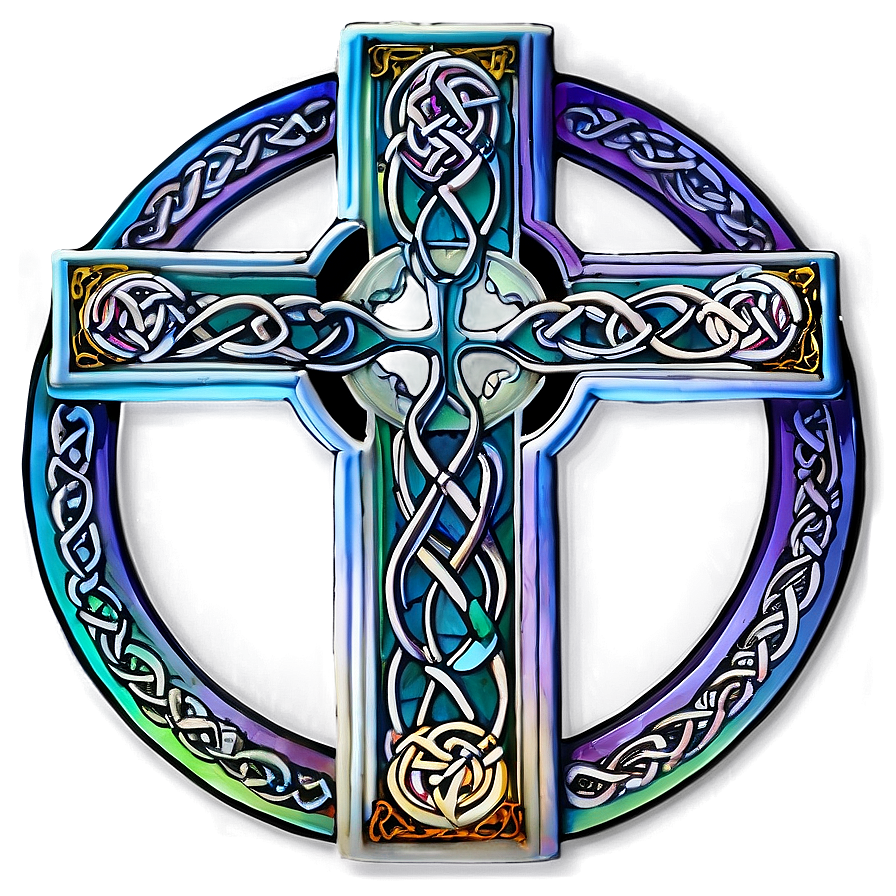 Celtic Cross In Stained Glass Png 06212024