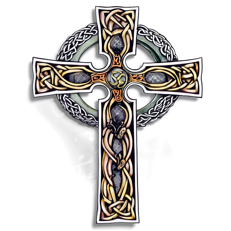 Celtic Cross With Dragons Png 37