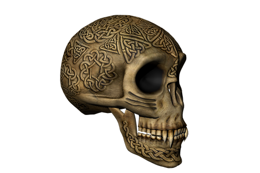 Celtic Engraved Skull Artwork