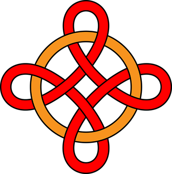 Celtic Knot Red Gold Vector