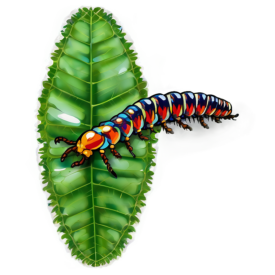 Centipede On A Leaf Png Cmc33