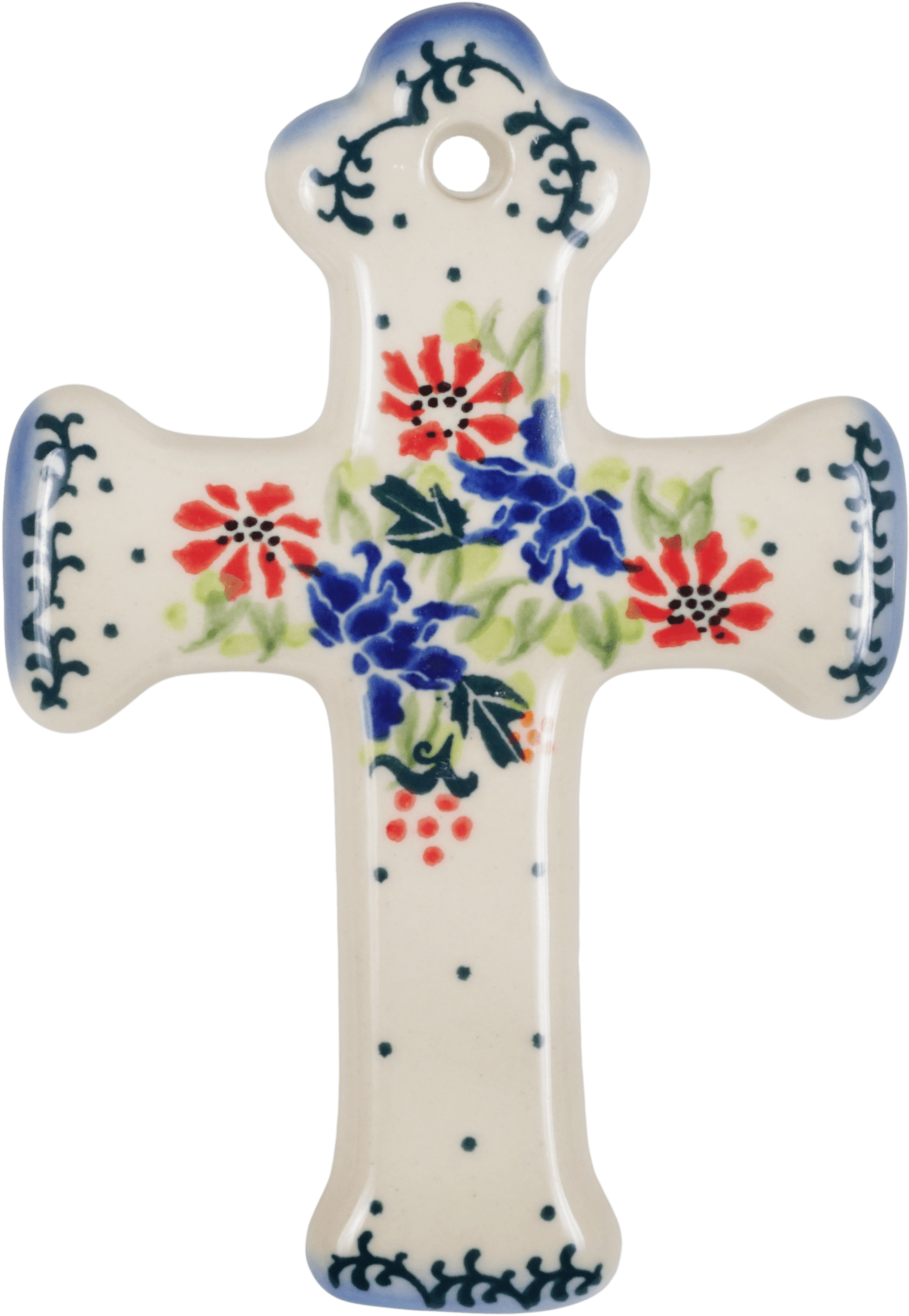 Ceramic Floral Cross Decoration