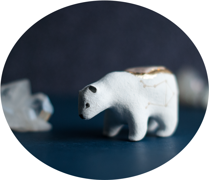 Ceramic Polar Bear Figurine
