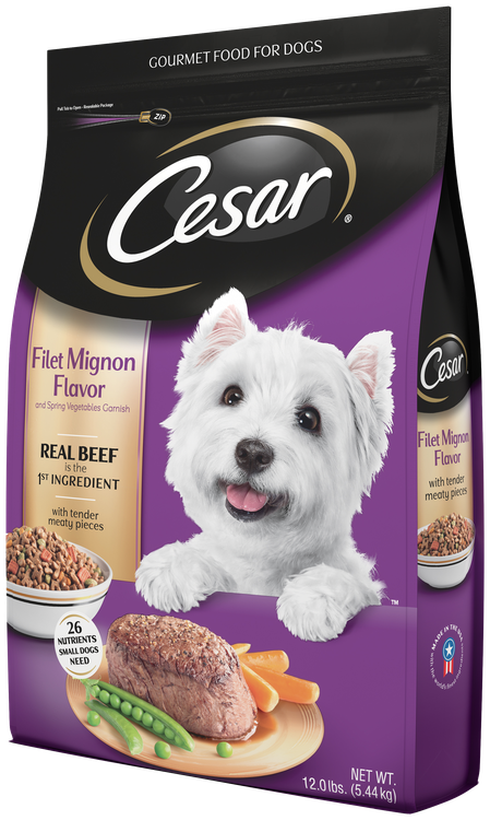 Cesar Dog Food Filet Mignon Flavor Packaging