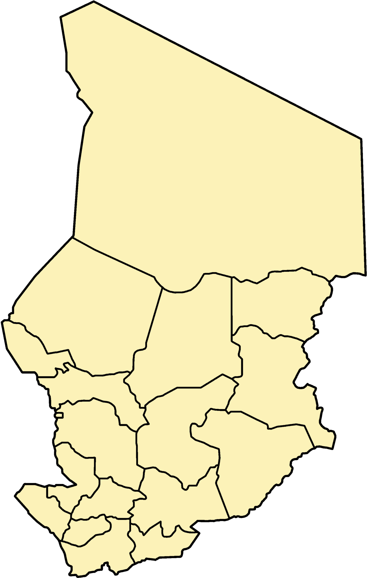 Chad Administrative Divisions Map