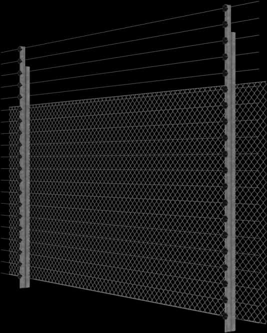 Chain Link Fence Black Background
