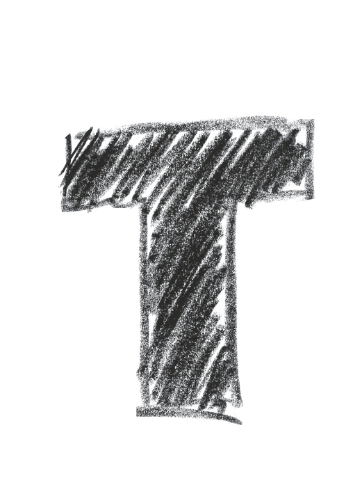 Chalkboard Style Letter T