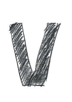 Chalkboard Style Letter V