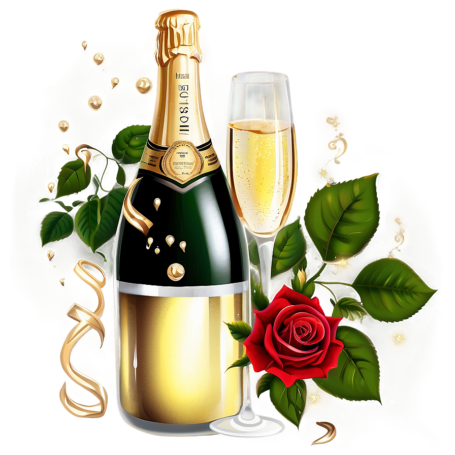 Champagne And Roses Png 05232024