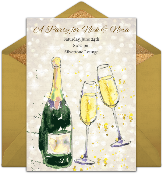 Champagne Celebration Invitation Card