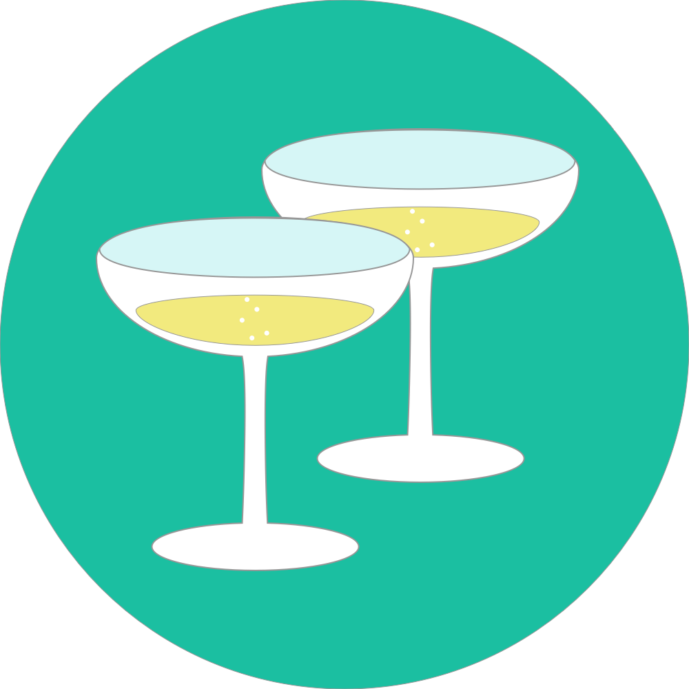 Champagne Cocktail Vector Illustration