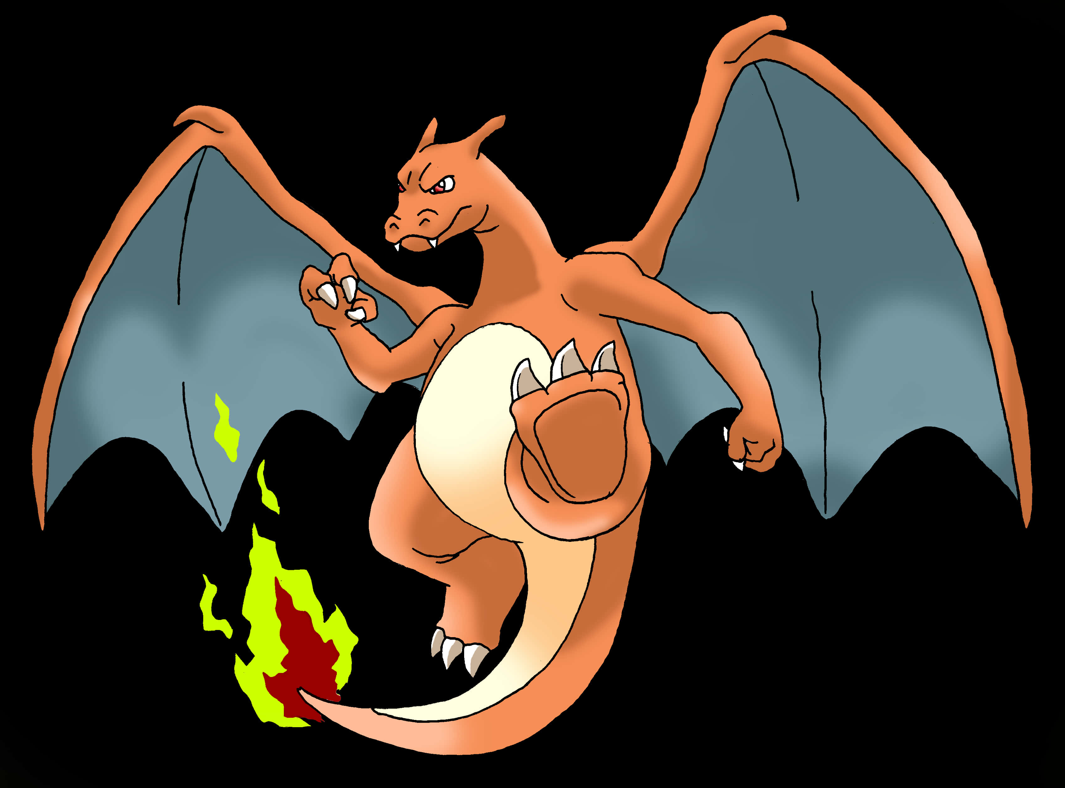 Charizard_ Fire_ Breathing_ Pokemon_ Art