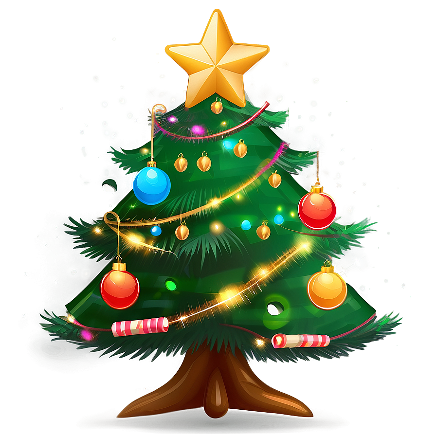 Charming Christmas Tree Illustration Png 06252024