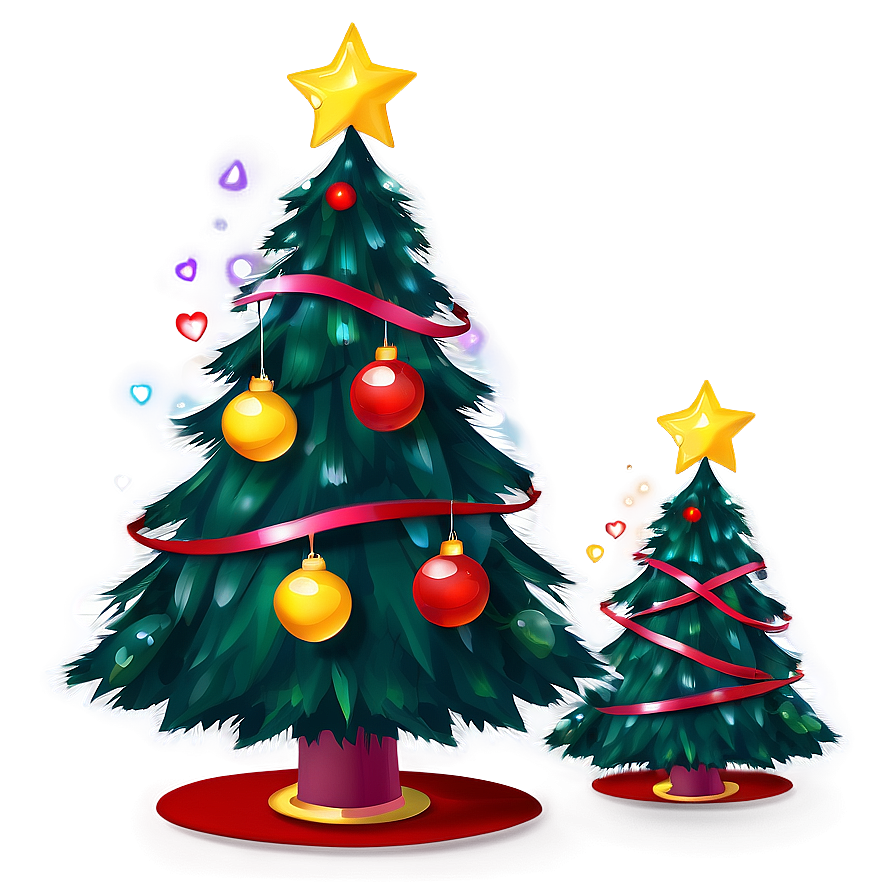 Charming Christmas Tree Illustration Png 45