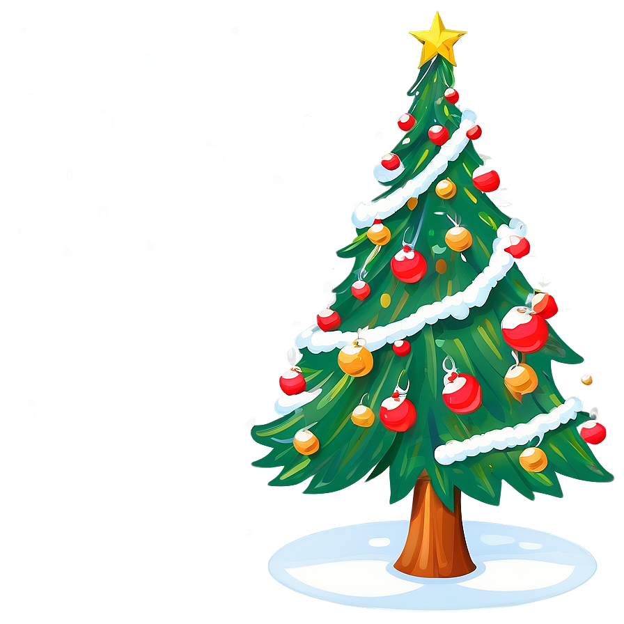 Charming Christmas Tree Illustration Png Wmu28