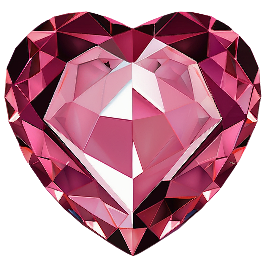 Charming Pink Heart Diamond Vector Png 17