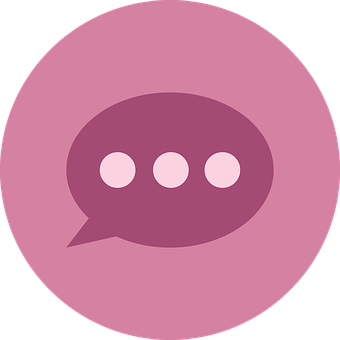 Chat Bubble Icon Pink Background