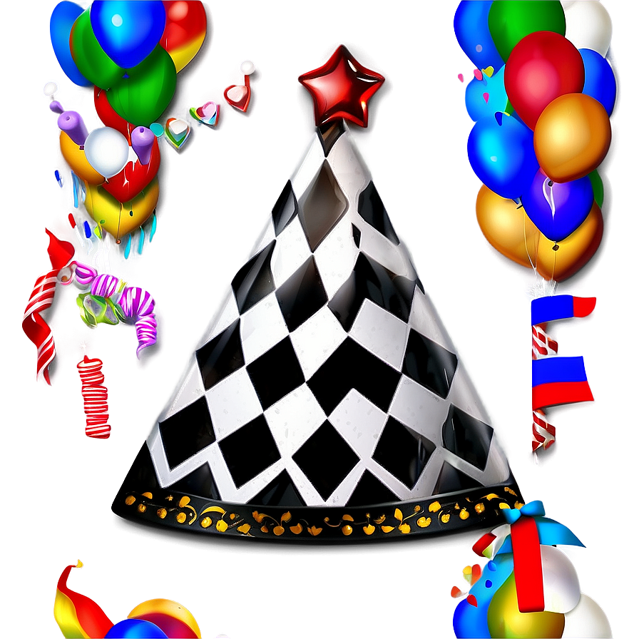 Checkerboard Party Hat Png 30