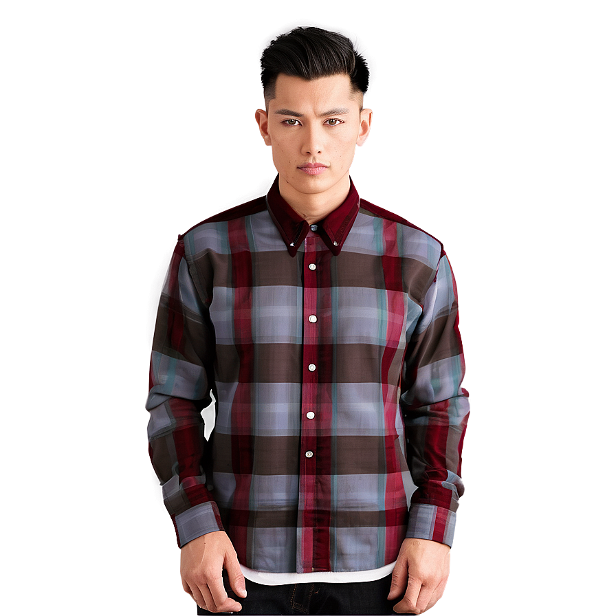 Checkered Collar Shirt Png 14