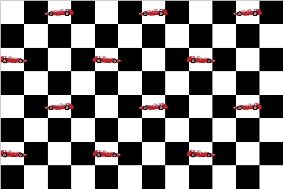 Checkered Pattern With Red Cars