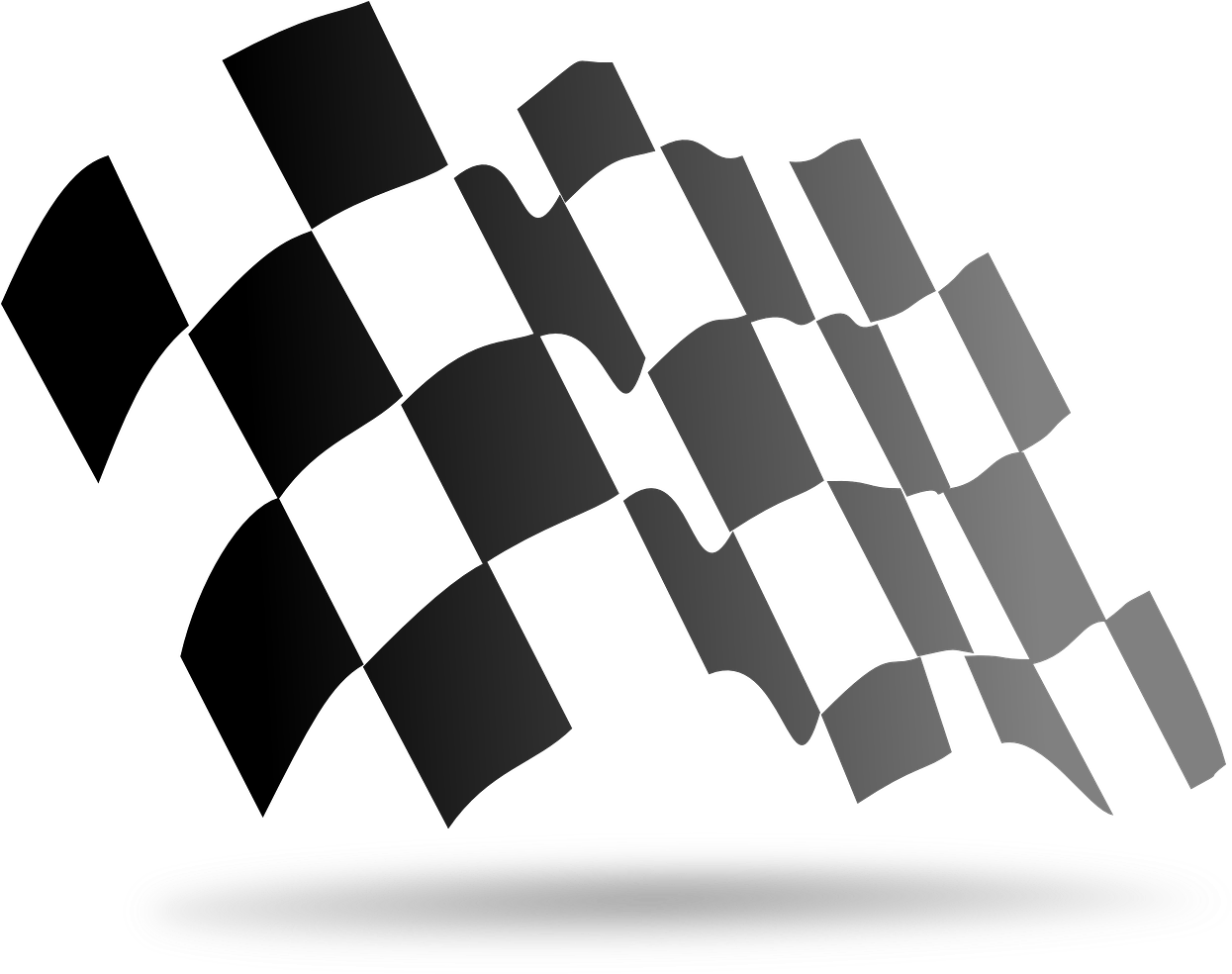 Checkered Racing Flag Waving Graphic