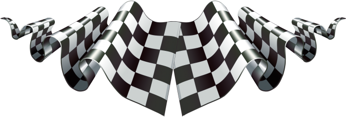 Checkered Racing Flags Waving