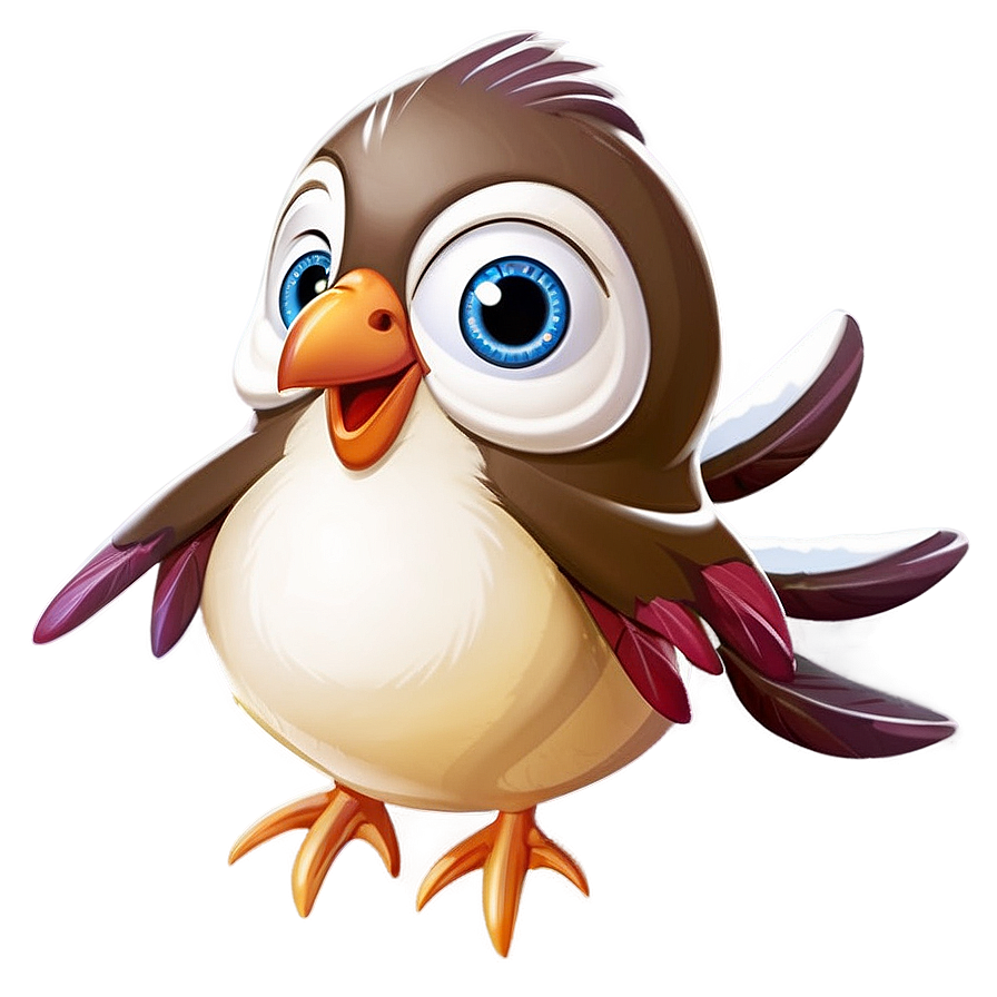 Cheerful Cartoon Bird Png Oed