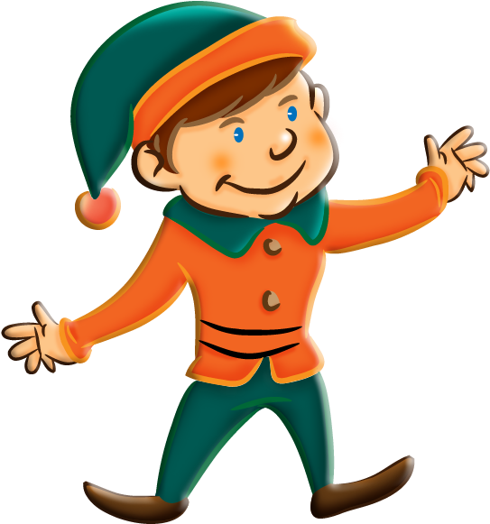 Cheerful Cartoon Elf