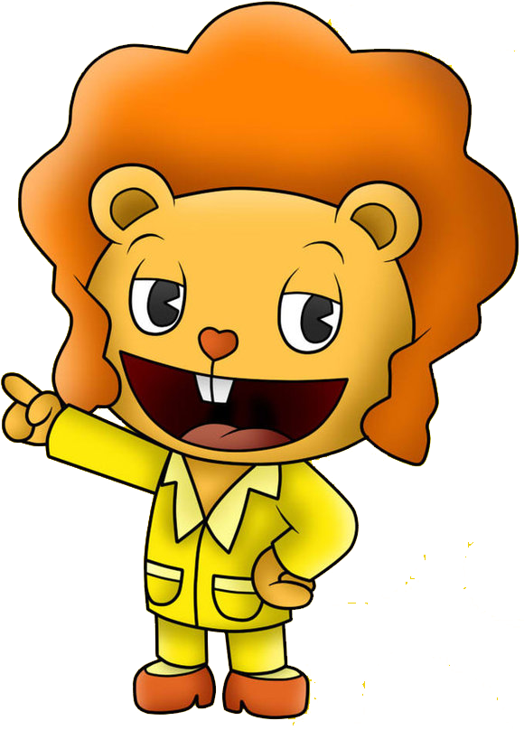 Cheerful Cartoon Lion Character