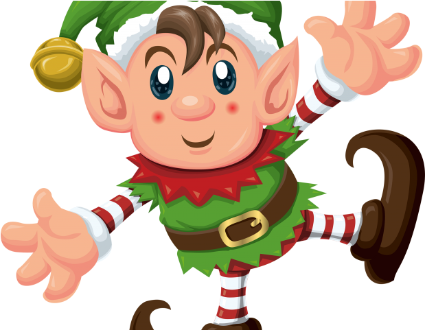 Cheerful Christmas Elf Cartoon