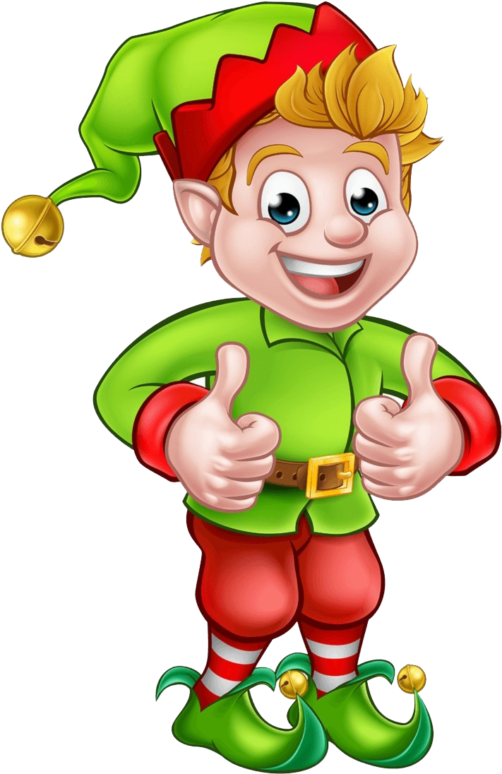 Cheerful Christmas Elf Thumbs Up