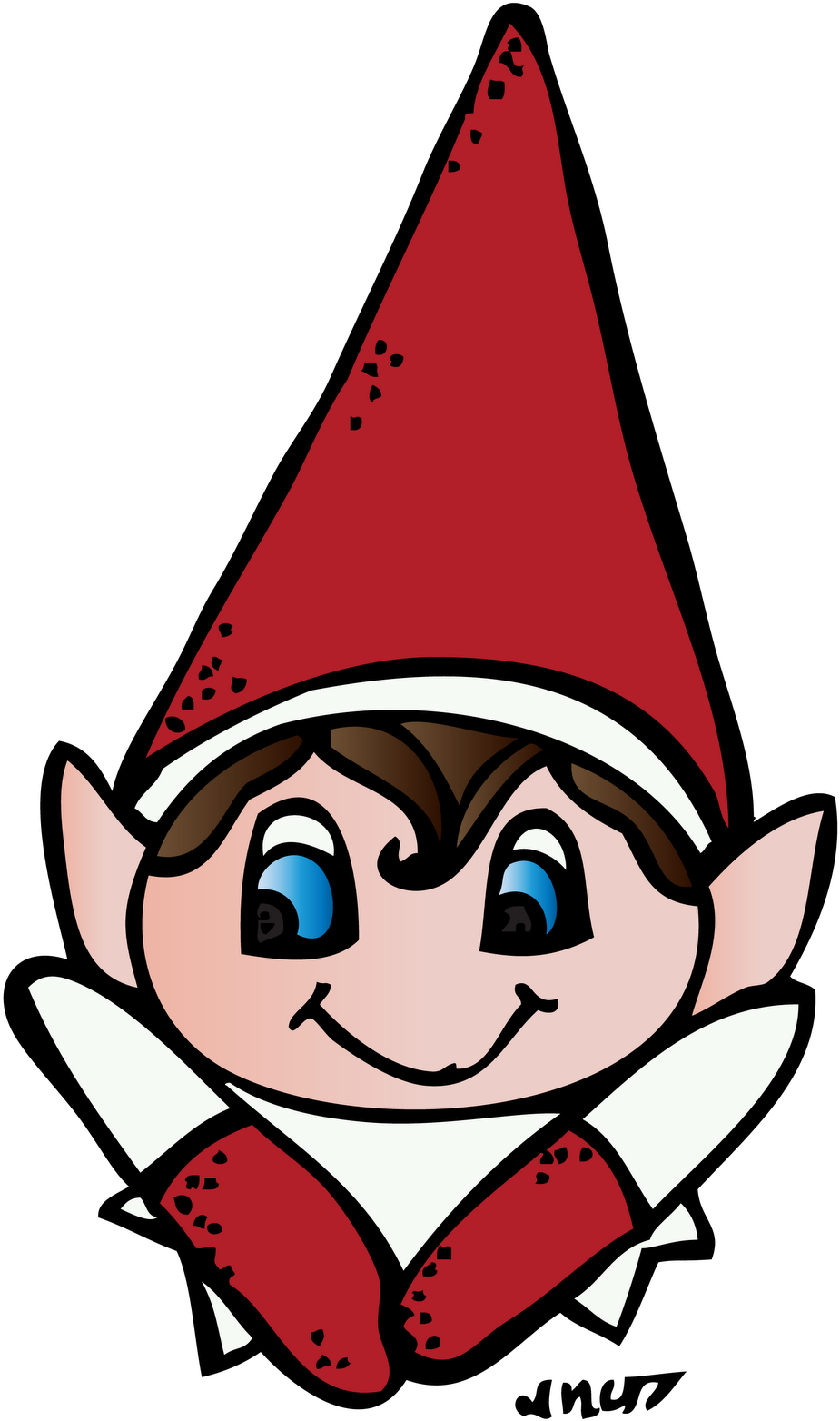 Cheerful Elf On The Shelf Cartoon