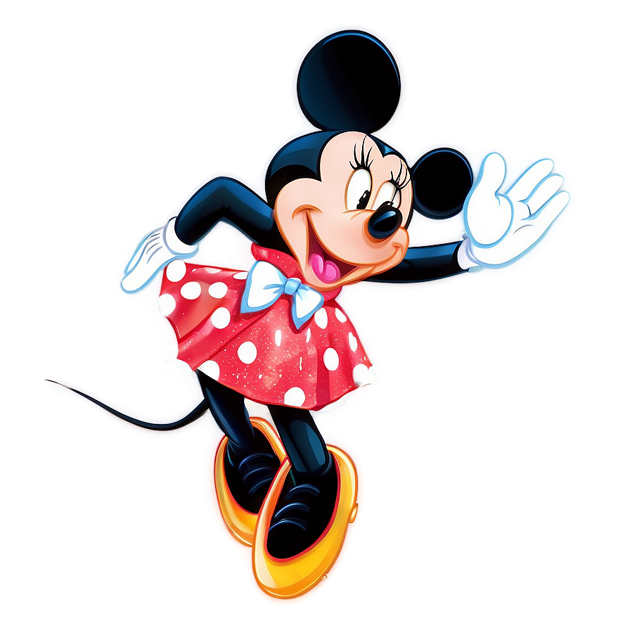 Cheerful Minnie Mouse Wave Png 05032024