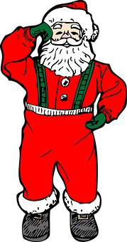 Cheerful Santa Claus Saluting