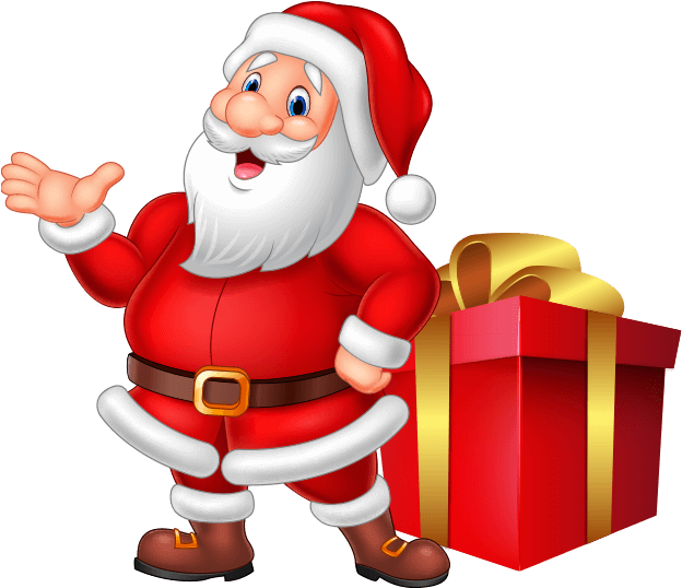 Cheerful Santa Clauswith Gift